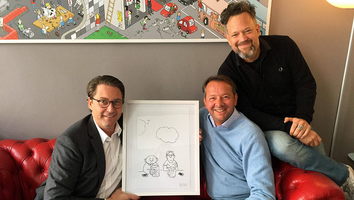 CSU mit Gary Glotz: Andreas Scheuer, "Hans & Heinz", Markus von Luttitz und Peter Böhling (v.l.).
