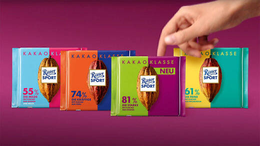 Ritter Sport belegt im YouGov-Ranking den ersten Platz in der Kategorie Süßwaren.