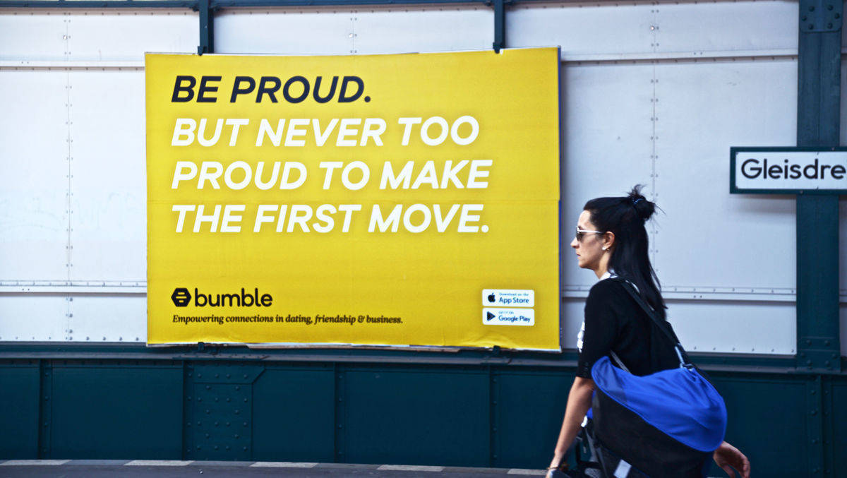 Bumble startet seine erste größere Plakatkampagne hierzulande.