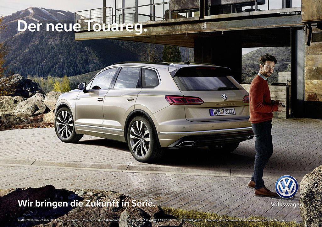 Ein Printmotiv für den neuen Touareg.