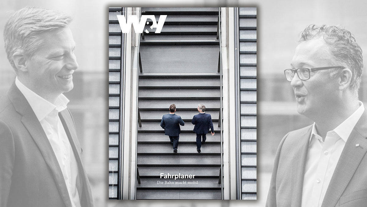 Gemeinsam für die Marke: Lukas Cottrell (l.) von den Peter Schmidt Studios und Bastian Grunberg (r.) von der Deutschen Bahn