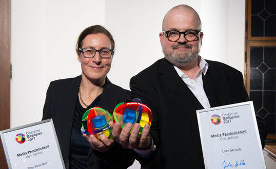 Tina Beuchler und Uwe Storch sind die Media-Persönlichkeiten des Jahres.