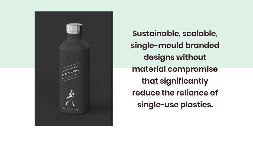  Diageo arbeitet an einer plastikfreien Spirituosenflasche auf Papierbasis. Auf den Markt kommen soll sie 2021 mit Johnnie Walker. 
