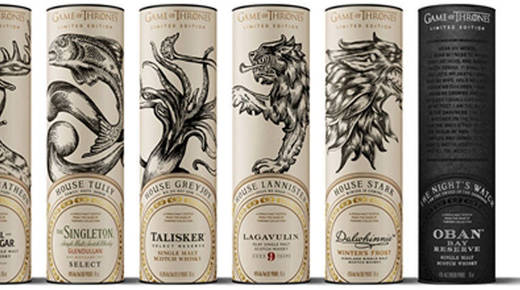 Sieben Königslande und die Nachtwache: Acht Whiskysorten von Diageo zu "Game of Thrones".