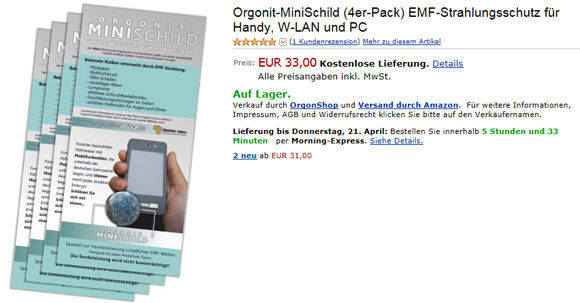 Der Orgonit-Minischild.