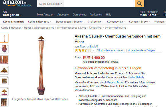 Die Akasha-Säule bei Amazon.