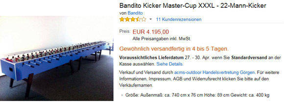 Elf Freunde sollt ihr sein - und elf Gegner müsst ihr haben für diesen Tischkicker.