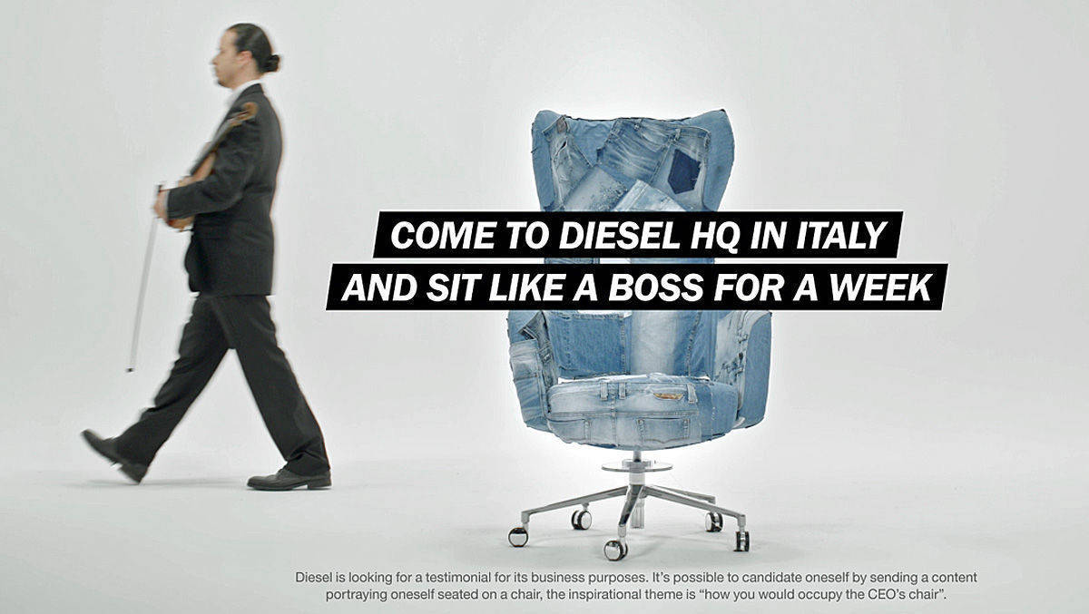 Diesen Stuhl gilt es bei Diesel zu besetzen. Im Social Web.