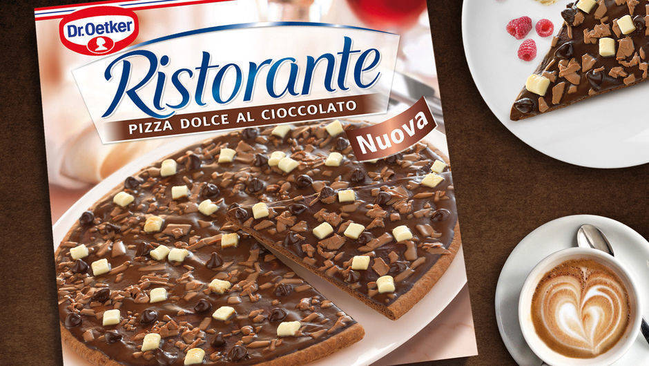 Die Schokoladenpizza kommt am 1. April auf dem Markt.