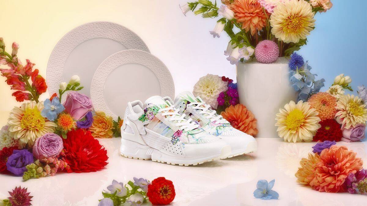 Ein Schuh wie eine Blumenwiese: das Adidas-Modell ZX 10,000 C Meissen.