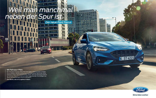 Ein Printmotiv für den neuen Ford Focus.
