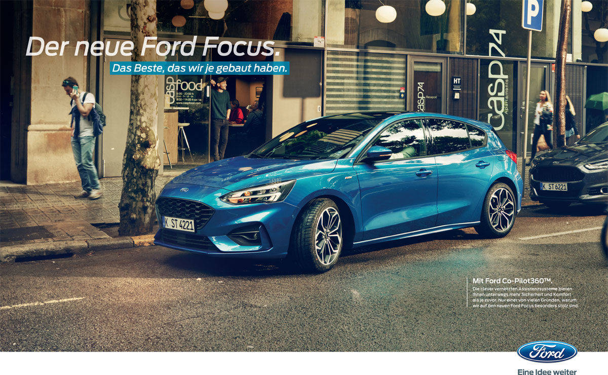 Ein Printmotiv für den neuen Ford Focus.