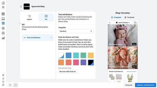 So sieht die neue Funktion "Facebook Shops" aus.