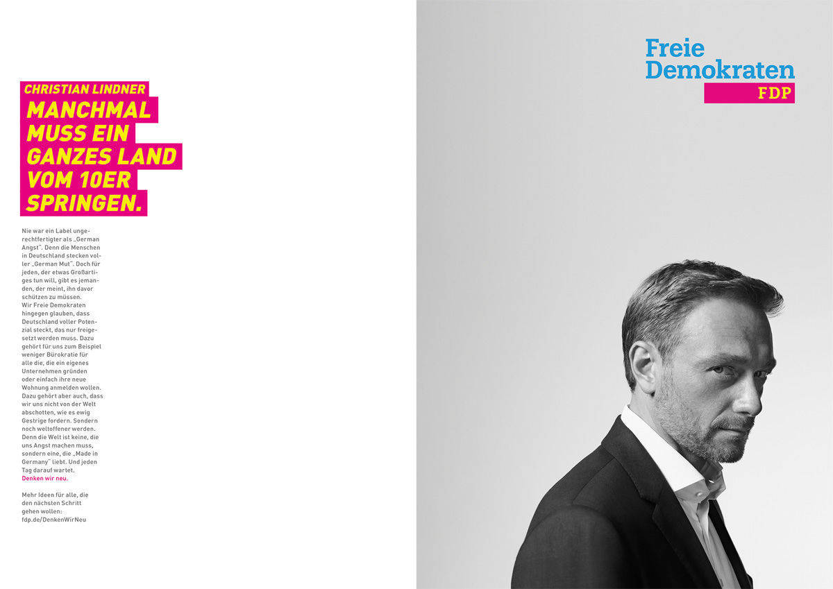 Christian Lindner auf dem Wahlplakat der FDP