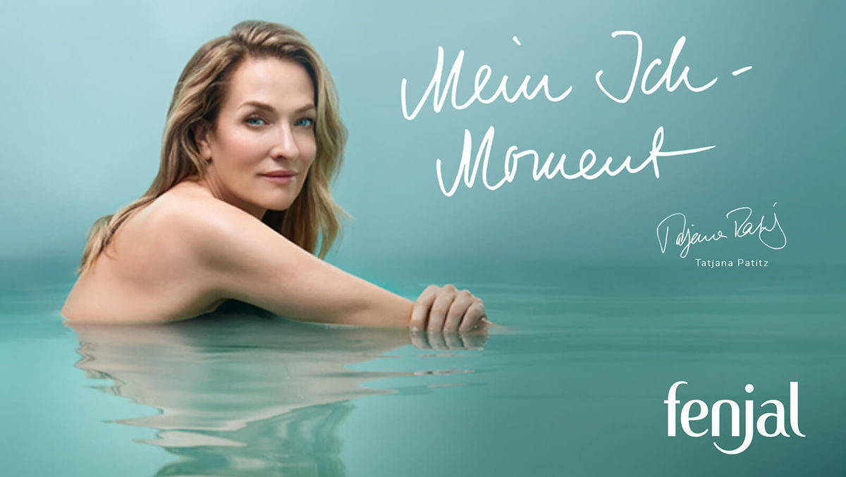 Tatjana Patitz steigt für Fenjal in die Wanne