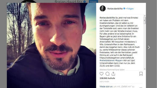 Instagram-Aufruf zu Volksbegehren: Florian David Fitz zeigt ein Herz für Bienen