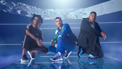 Präsentieren die SS19-Kollektion von Foot Locker: Tänzer Malboneige sowie die Rapper Manik MC und Prince Waly (v.l.n.r.).
