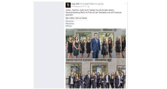 Inge Bell postet auf Facebook das alte und das neue Motiv.