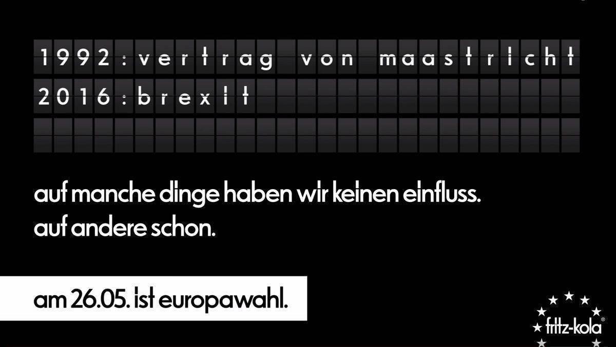 Screenshot eines Videos aus der Fritz-Kola-Kampagne zur Europawahl.