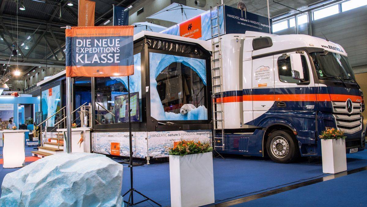 34 Tonnen schwer ist der Promotion-Truck von Hapag-Lloyd Cruises.