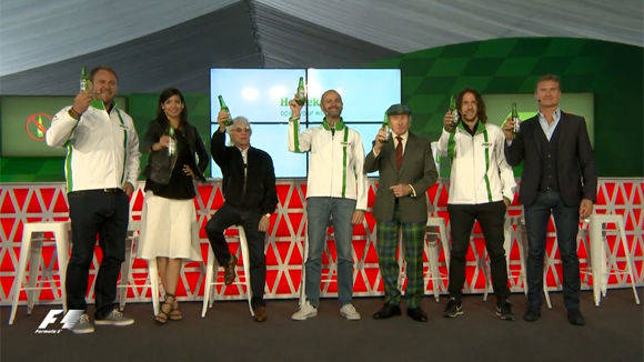 Stoßen auf die PR-Moderne an: Heineken und die Formel 1. 