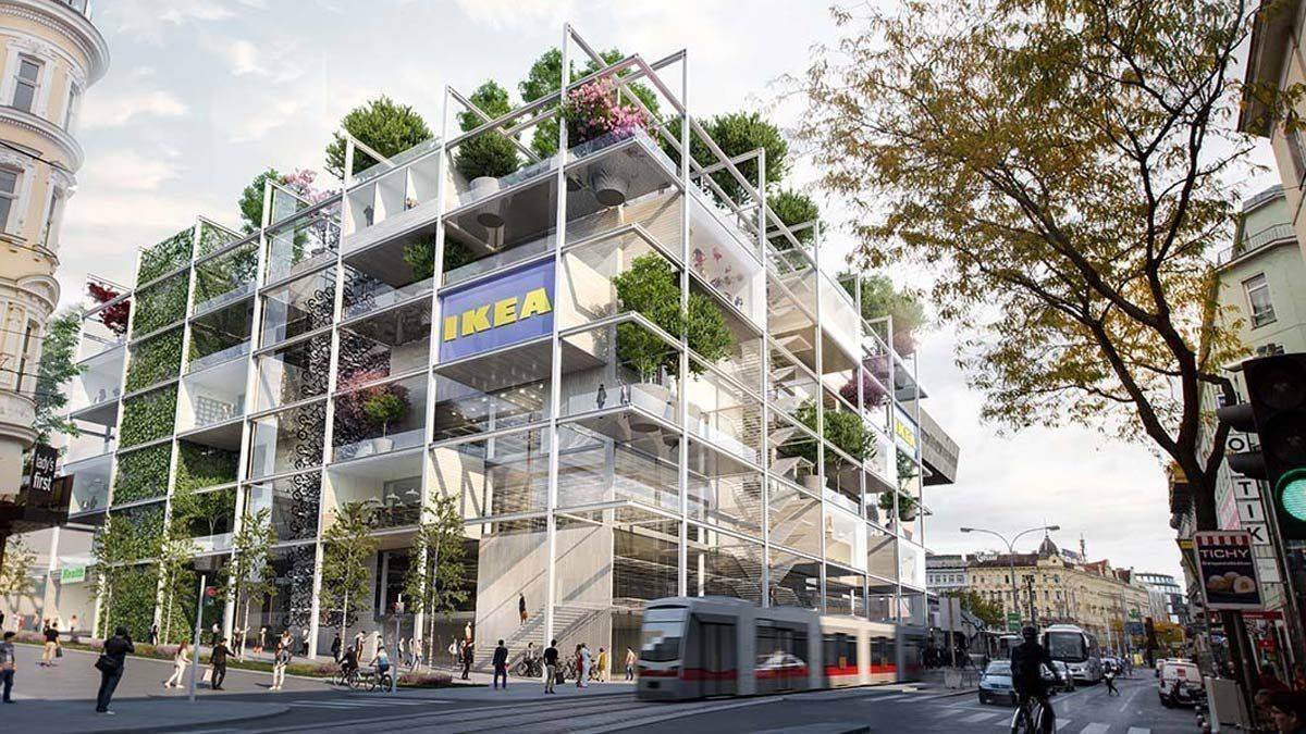 Entwurf für den neuen Ikea in Wien. 