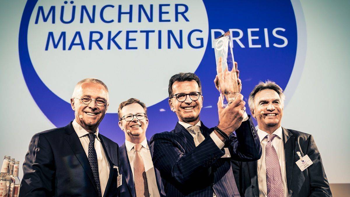 v.l.n.r. Dietmar Turocha (Marketing Club München), Bernd Hochberger (Stadtsparkasse München), Frank Troch (Hirmer) und Johannes Spannnagl (Marketing Club München)