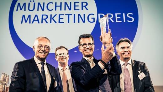 v.l.n.r. Dietmar Turocha (Marketing Club München), Bernd Hochberger (Stadtsparkasse München), Frank Troch (Hirmer) und Johannes Spannnagl (Marketing Club München)