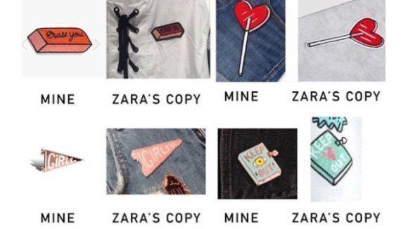 Bassen postete eine Auswahl von Designs, die Zara mutmaßlich geklaut haben soll