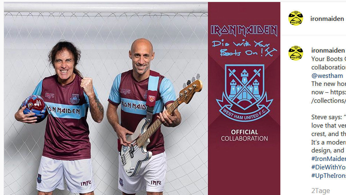 Iron Maiden Sponsert Das Trikot Von West Ham United W V