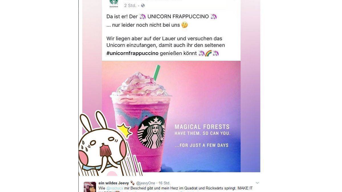 Noch nicht in Deutschland: Der "Unicorn-Frappuccino".