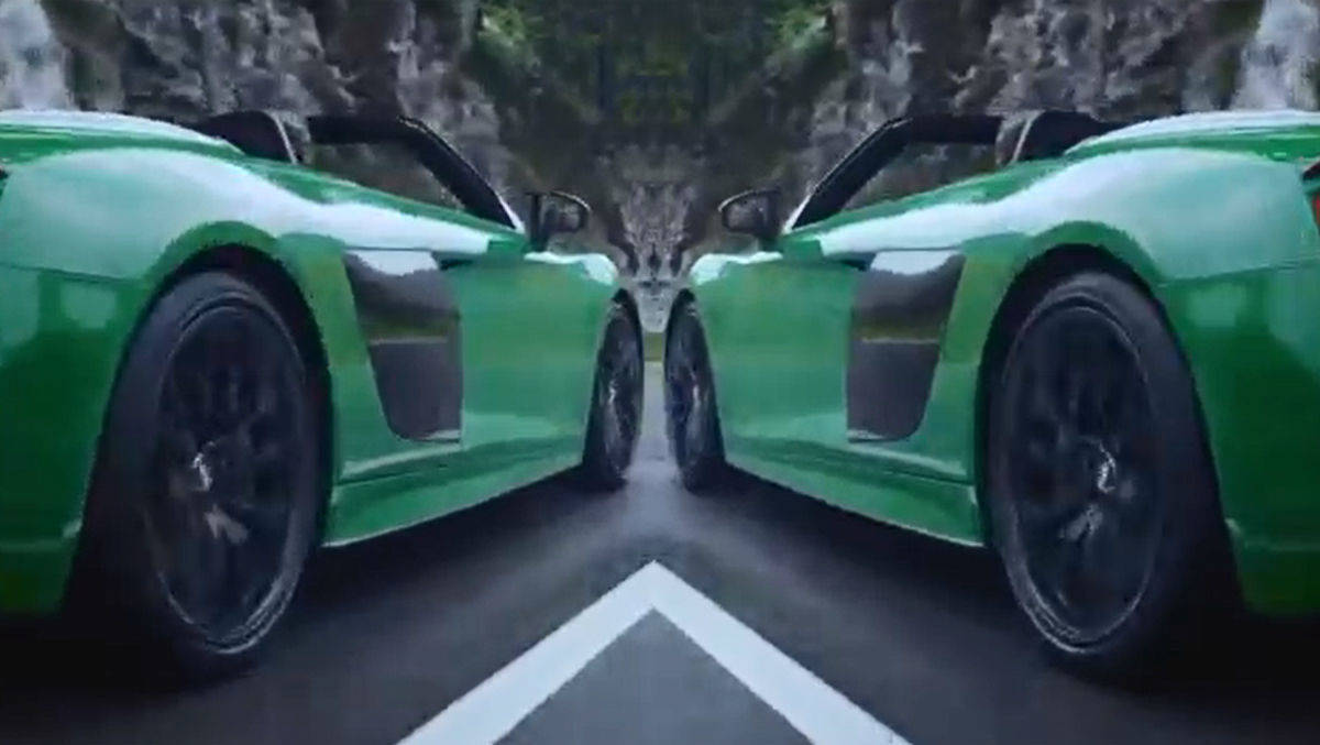 Audis Spyder R8 wird erst Ende Juni offiziell vorgestellt.