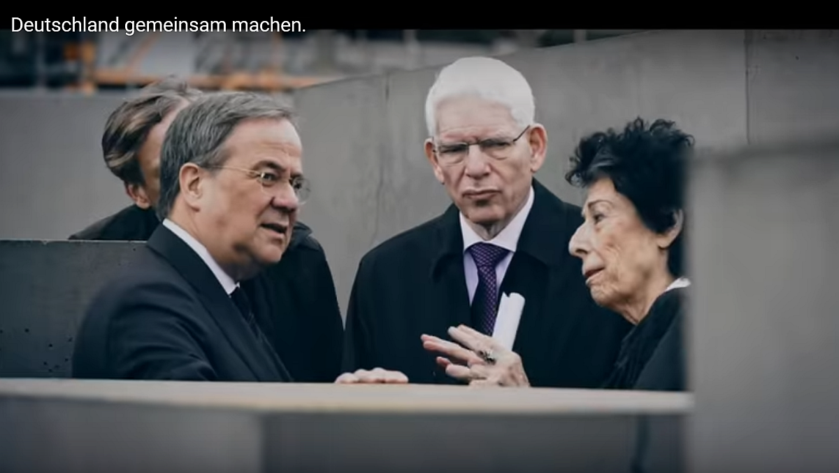 Das neue Wahlkampfvideo der CDU zeigt Armin Laschet am Holocaust-Mahnmal in Berlin.