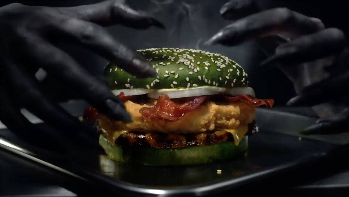 Ein Traum von einem Burger: der Nightmare King von Burger King ist zum Fürchten.