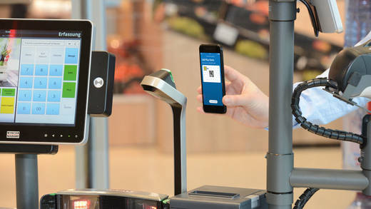 Einfach Handy an den Scanner halten: So soll das Punktesammeln mit der App Lidl Plus funktionieren.