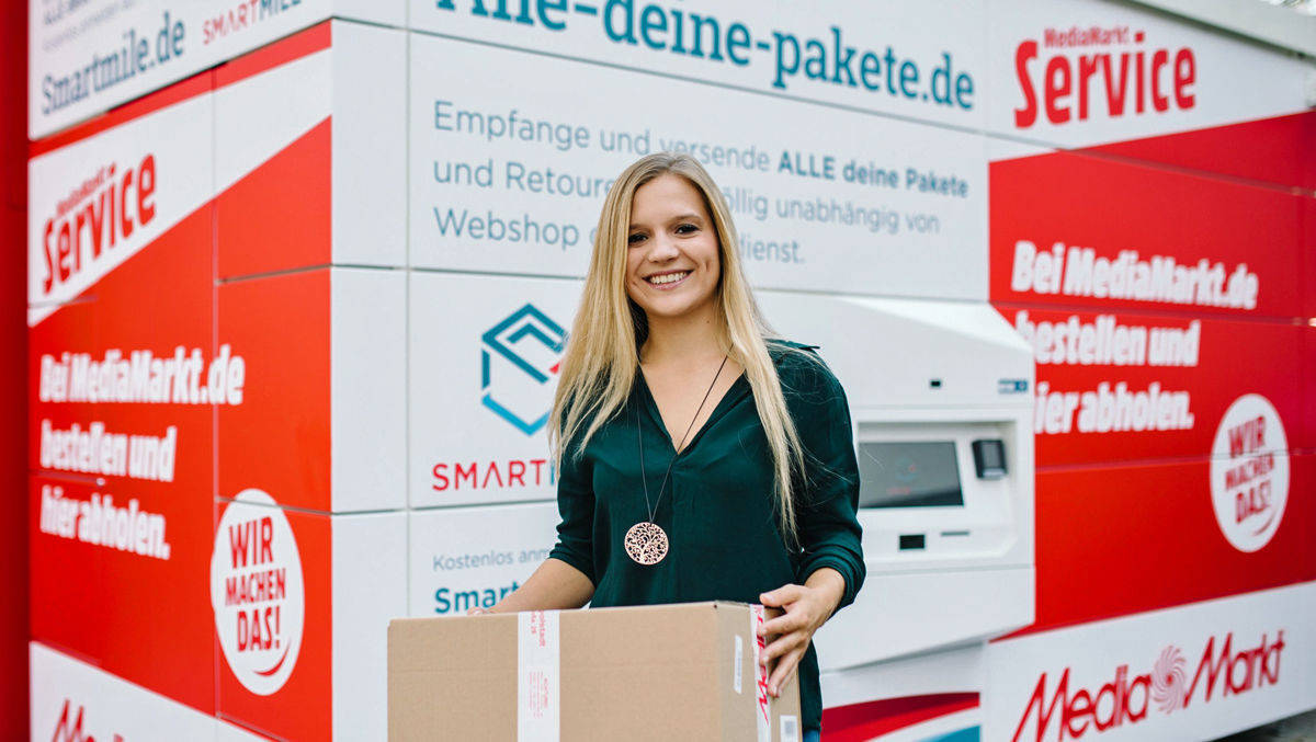 Ein Media-Markt in Ingolstadt testet die Paketstation von Smartmile.