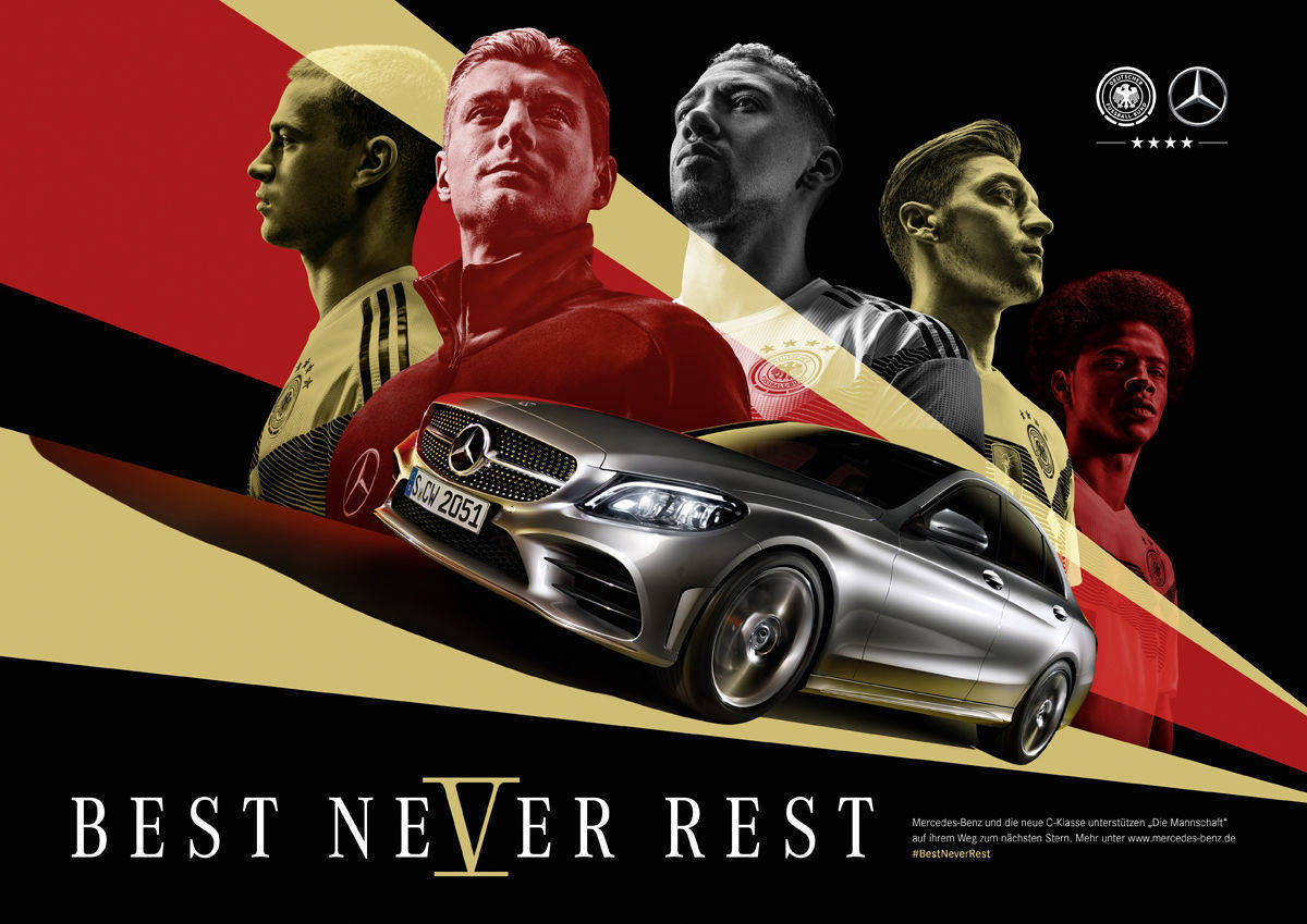 "Best Never Rest" gibt Mercedes-Benz der Nationalmannschaft auf den Weg.