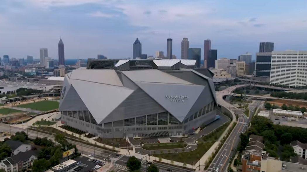 Das 2017 fertiggestellte Mercedes-Benz Stadium in Atlanta/Georgia ist Austragungsort des Super Bowl LIII.