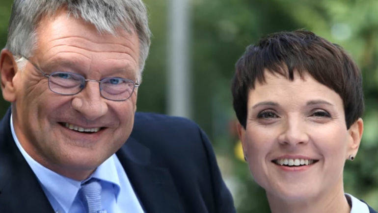 Laut Wahlkampf-Song "einig und stark": Das AfD-Führungsduo Meuthen und Petry.