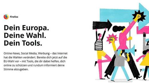 Mozilla nutzt die Europawahl, um seinen Browser Firefox zu bewerben