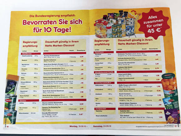 Netto nutzt die Empfehlungsliste der Bundesregierung für schlaue Eigenwerbung.