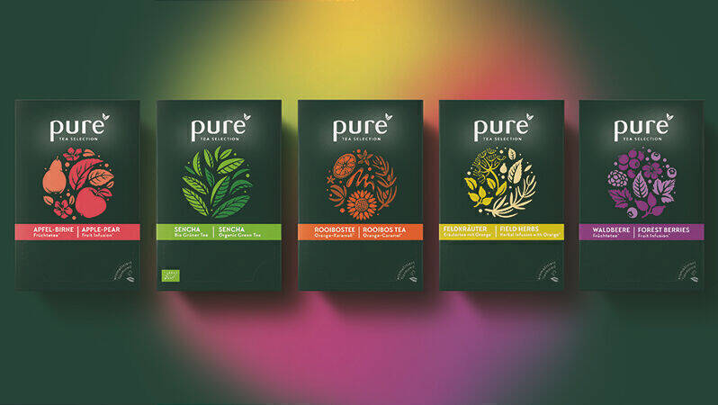 Hajok Design verleiht der Tchibo-Business-Marke Pure Tea Selection eine neue Brandstory, ein neues Logo und ein moderneres Packaging.