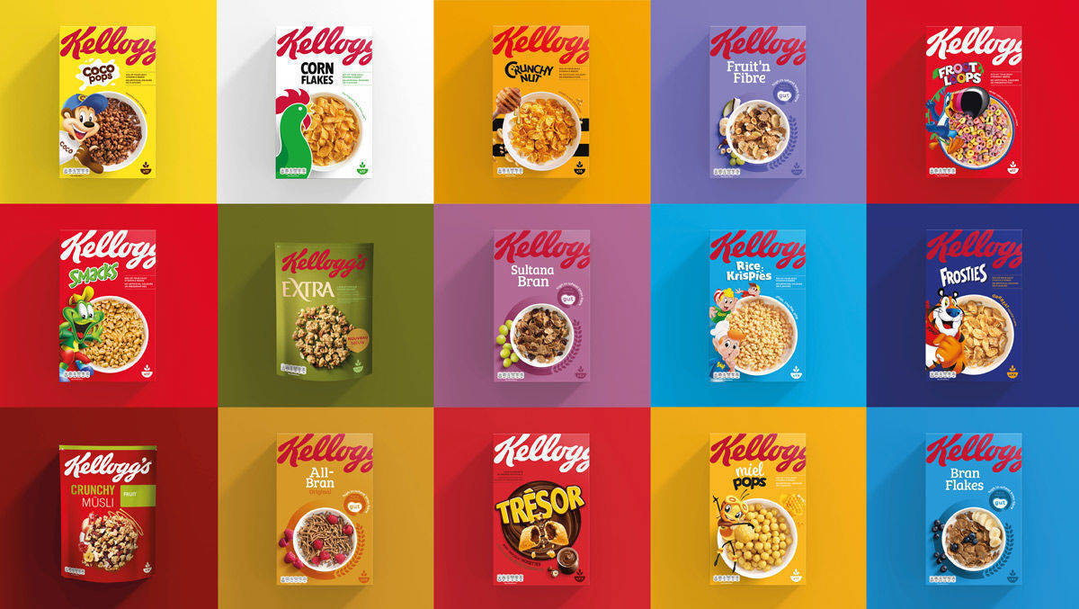 Kellogg präsentiert neues Design für das europäische Cerealiensortiment.