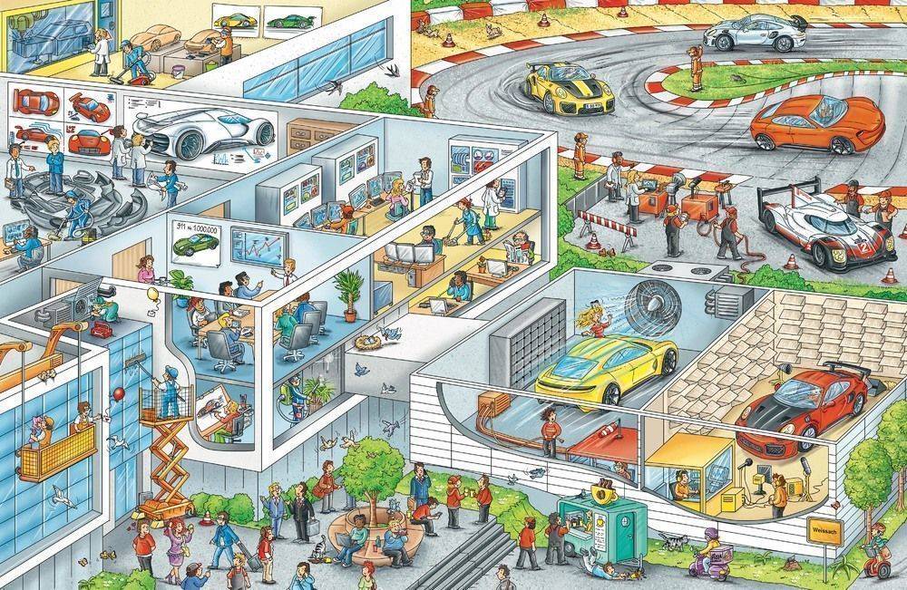 Porsche lässt's im Kinderbuchmarkt wimmeln
