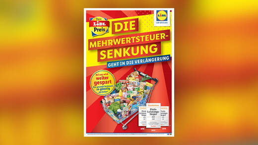 Lidl senkt weiter die Mehrwertsteuer und hebt sich auf Platz eins im W&V Data-Wochenranking der 30 teuersten Motive via Print.