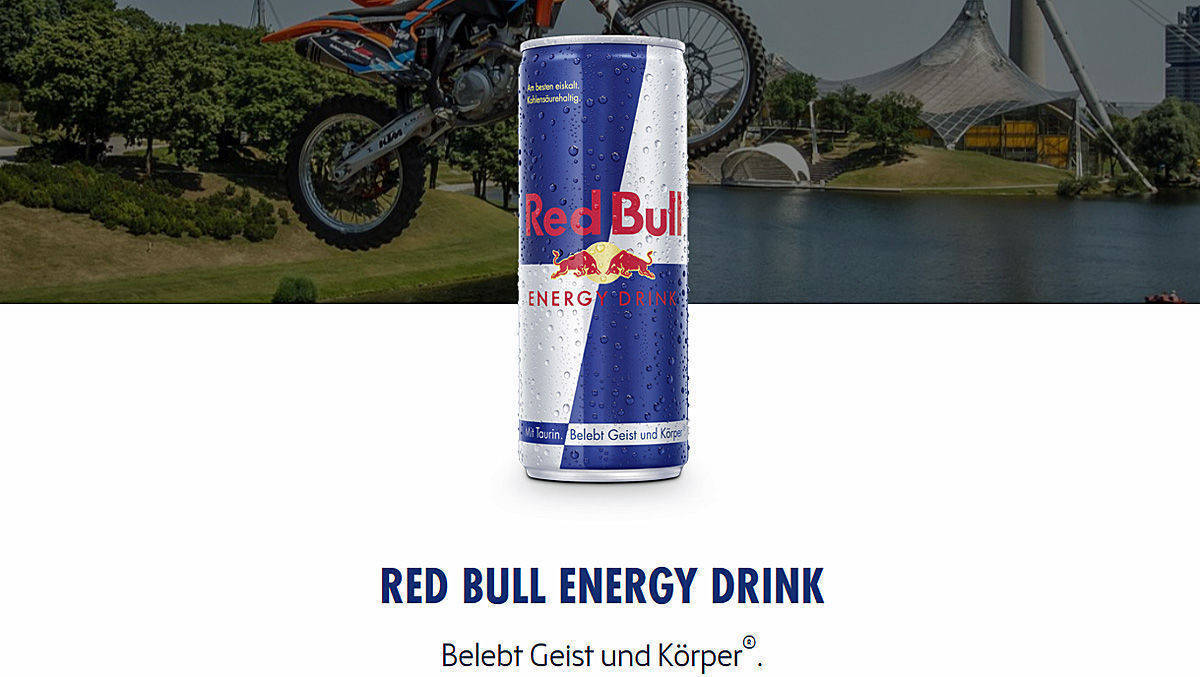 Der Flügerl verleihende Energy-Drink von Red Bull kommt in einer blau-silberfarbenen Dose daher.
