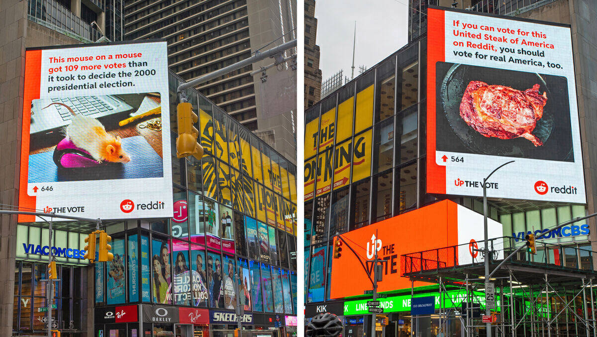 Reddit plakatiert unter anderem in New York. 