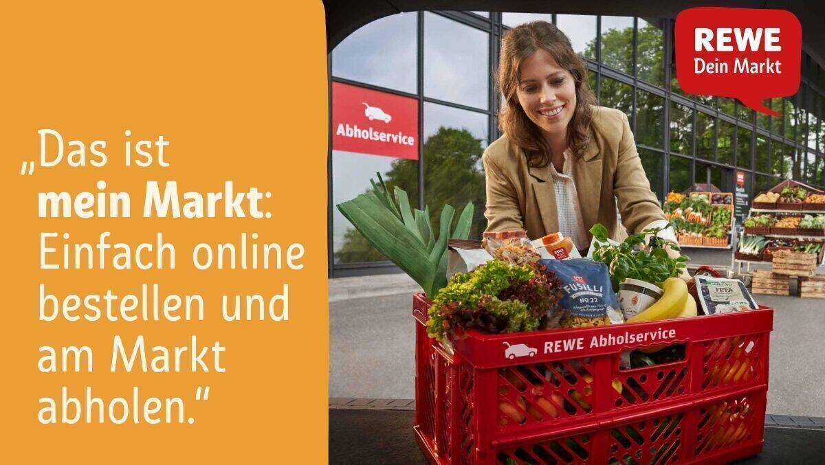 Der Rewe Abholservice spart Zeit beim Einkaufen.