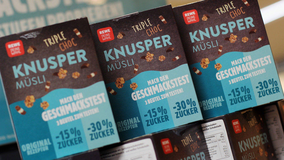 Die Packungen mit den Testmüslis konnte man von Februar bis März für 1,49 Euro in allen Rewe-Märkten kaufen.