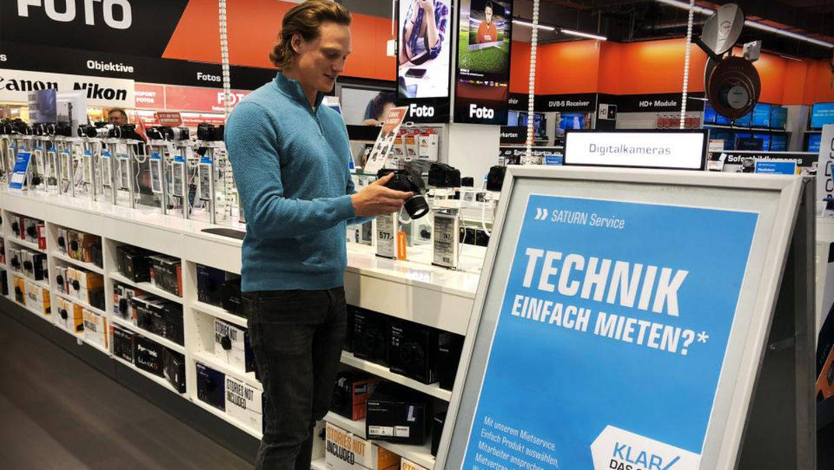 In den stationären Läden von Saturn können Kunden die Produkte mieten statt kaufen.
